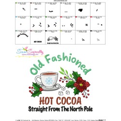 Old Fashioned Hot Cocoa Embroidery Design Pattern