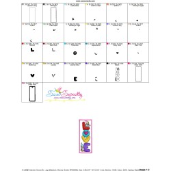 Bookmark Embroidery Design - Valentine Gnome - 10