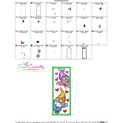 Bookmark Embroidery Design - Valentine Gnome - 9