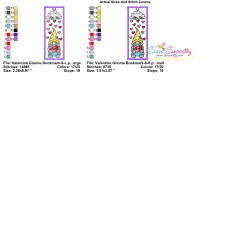 Bookmark Embroidery Design - Valentine Gnome - 8