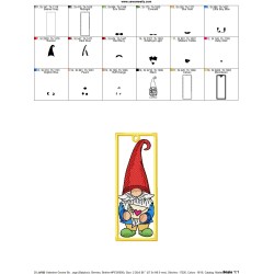Bookmark Embroidery Design - Valentine Gnome - 3