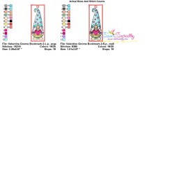 Bookmark Embroidery Design - Valentine Gnome - 2