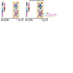 Bookmark Embroidery Design - Valentine Gnome - 1