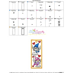 Bookmark Embroidery Design - Valentine Gnome - 1