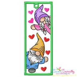 Valentine Gnome Bookmarks Embroidery Design Bundle