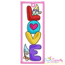 Valentine Gnome Bookmarks Embroidery Design Bundle