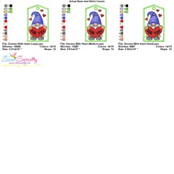 Valentine ITH Tag Embroidery Design - Gnome With Heart
