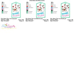 Valentine ITH Tag Embroidery Design - Share The Love