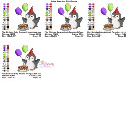 Birthday Baby Animal - Penguin Embroidery Design Pattern