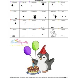 Birthday Baby Animal - Penguin Embroidery Design Pattern