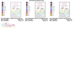 Easter Cardstock Embroidery Design - Happy Easter Garden