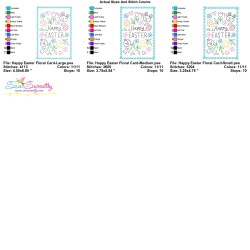 Easter Cardstock Embroidery Design - Happy Easter Floral Card