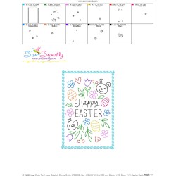 Easter Cardstock Embroidery Design - Happy Easter Floral Card