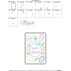 Easter Cardstock Embroidery Design - Happy Easter Eggs