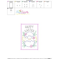 Easter Cardstock Embroidery Design - Happy Easter Hatching Chick