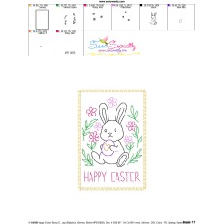 Easter Cardstock Embroidery Design - Happy Easter Bunny Egg