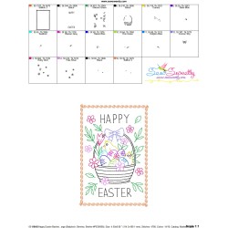 Easter Cardstock Embroidery Design - Happy Easter Basket