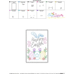 Easter Cardstock Embroidery Design - Happy Easter Bunny Ears