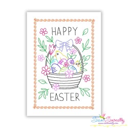 Easter Cardstock Greeting Cards Embroidery Design Bundle
