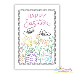 Easter Cardstock Greeting Cards Embroidery Design Bundle