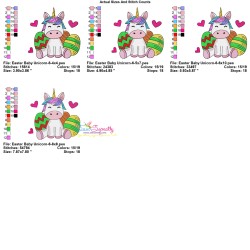 Easter Baby Unicorn - 6 Embroidery Design Pattern