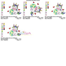 Easter Baby Unicorn - 5 Embroidery Design Pattern