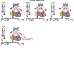Easter Baby Unicorn - 4 Embroidery Design Pattern