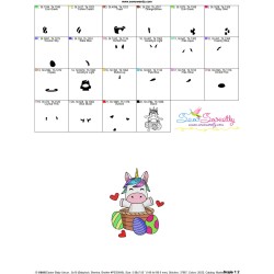Easter Baby Unicorn - 4 Embroidery Design Pattern