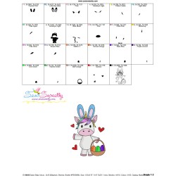 Easter Baby Unicorn - 3 Embroidery Design Pattern