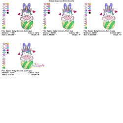 Easter Baby Unicorn - 2 Embroidery Design Pattern