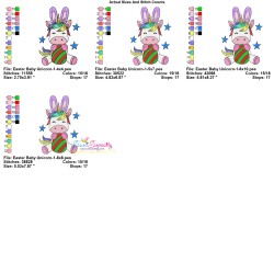 Easter Baby Unicorn - 1 Embroidery Design Pattern