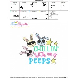 Chillin With My Peeps Embroidery Design Pattern