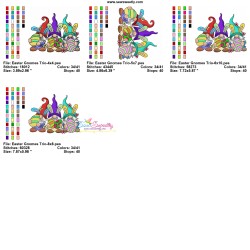 Easter Gnomes Trio Embroidery Design Pattern