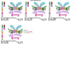 One Happy Bunny Embroidery Design Pattern
