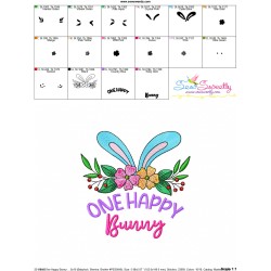 One Happy Bunny Embroidery Design Pattern