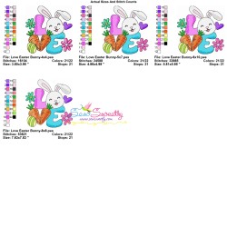 Love Easter Bunny Embroidery Design Pattern