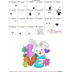 Love Easter Bunny Embroidery Design Pattern