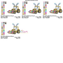 Easter Bulldozer Embroidery Design Pattern