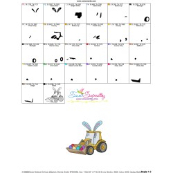 Easter Bulldozer Embroidery Design Pattern