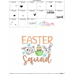 Easter Squad Embroidery Design Pattern