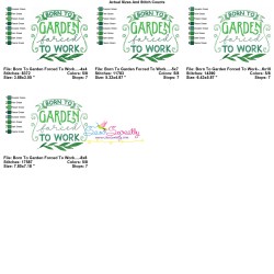 Born To Garden Forced To Work Embroidery Design Pattern