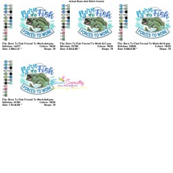 Born To Fish Forced To Work Embroidery Design Pattern