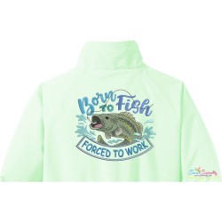 Born To Fish Forced To Work Embroidery Design Pattern