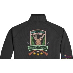 Born To Hunt Forced To Work Embroidery Design Pattern