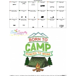 Born To Camp Forced To Work Embroidery Design Pattern