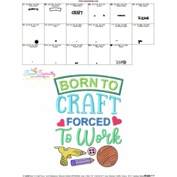 Born To Craft Forced To Work Embroidery Design Pattern