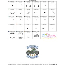 Born To Ride Forced To Work Embroidery Design Pattern
