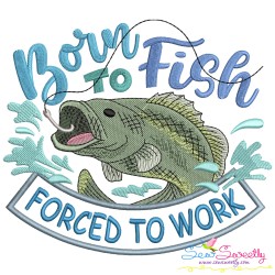 Forced To Work Lettering Embroidery Design Bundle