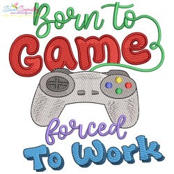 Forced To Work Lettering Embroidery Design Bundle
