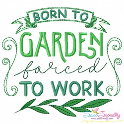Forced To Work Lettering Embroidery Design Bundle